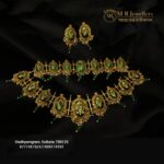 Bonolota Green Meenakari Choker and Necklace Combo Set – Antique Gold Plated Jewellery Set