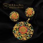 Round Motif Noksha Meenakari Pendant Set