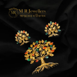 Tree Motif Noksha Meenakari Pendant Set
