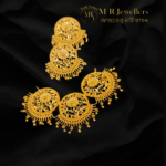 Floral Motif Double Loop Pendant Set