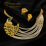 Peacock Motif Meenakari Pearl Necklace Set