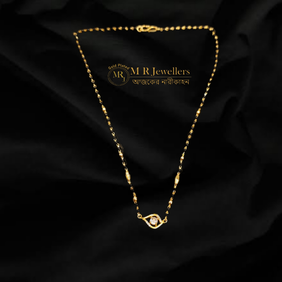 Rs. 899-+3% GST 18 Mangalsutra with eye shaped AD pendant Mangalsutra with Eye-Shaped AD Pendant Set - Image 1